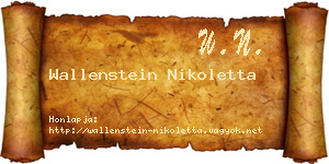 Wallenstein Nikoletta névjegykártya